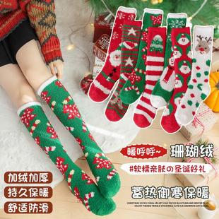 Floor Christmas Velvet Coral Socks圣诞袜珊瑚绒地板袜 Socks