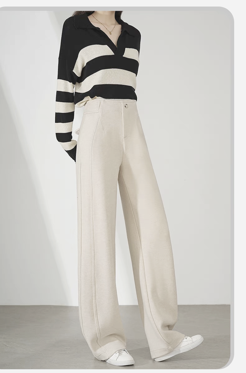 窄版羊毛呢阔腿裤女冬季新款轻奢气质高腰显瘦直筒裤高端长裤1871,女装/女士精品,西装裤/正装裤,淘宝优惠券,粉丝福利购,淘宝优惠卷