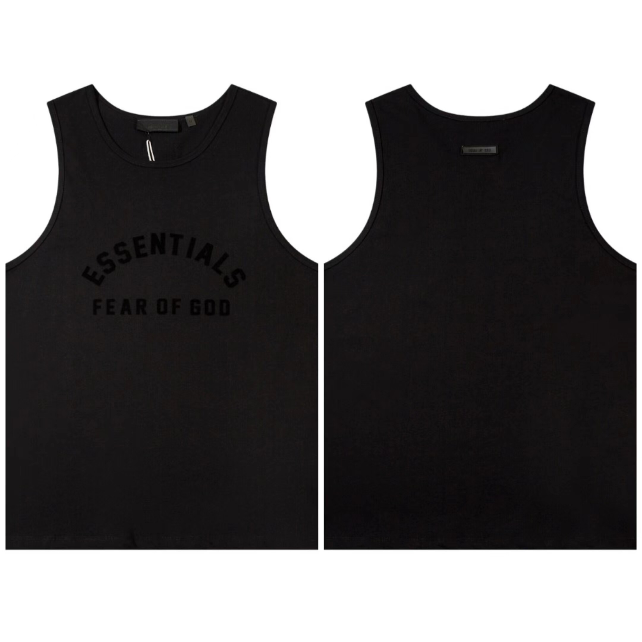 FOG FEAR OF GOD ESSENTIALS复线高街宽松酷黑压胶跨栏坎肩背心