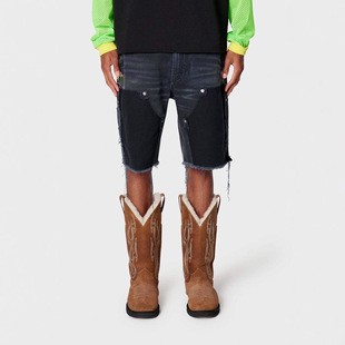 Gallery Dept 新款美潮泼墨泼漆=拼接工装裤水洗牛仔裤短裤五分裤