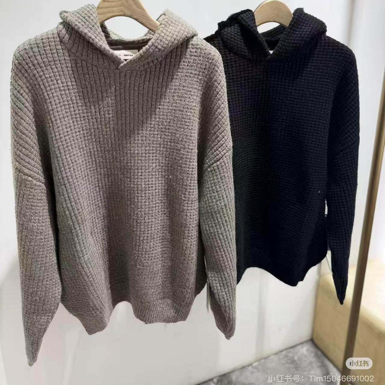 FOG外套ESSENTIALS美式潮牌重磅华夫格连帽卫衣毛衣针织衫25新款