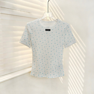 【Pmwrun兔牙高定】南油mm系穿搭26早春新款碎花T恤短袖