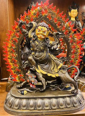 西藏民族风藏族工艺愤怒莲师多杰卓罗护法高50公分摆件