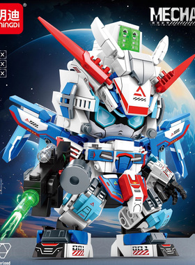 明迪K2232机甲积木儿童玩具小颗粒拼装玩具机器人模型DIY男孩礼物