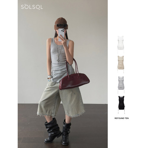 REFOUND TEN 设计师品牌 25春夏新品 织带抽绳背心  SOLSOL买手店