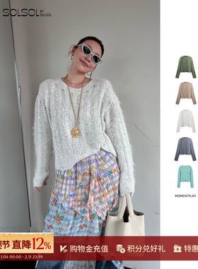 MOMENTPLAY 设计师 25秋冬新品 宽松圆领套头毛衣 SOLSOL买手店