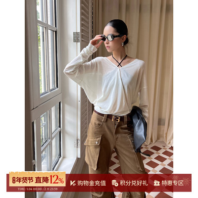 CNLEEWEI秋冬宽松连帽长袖上衣女