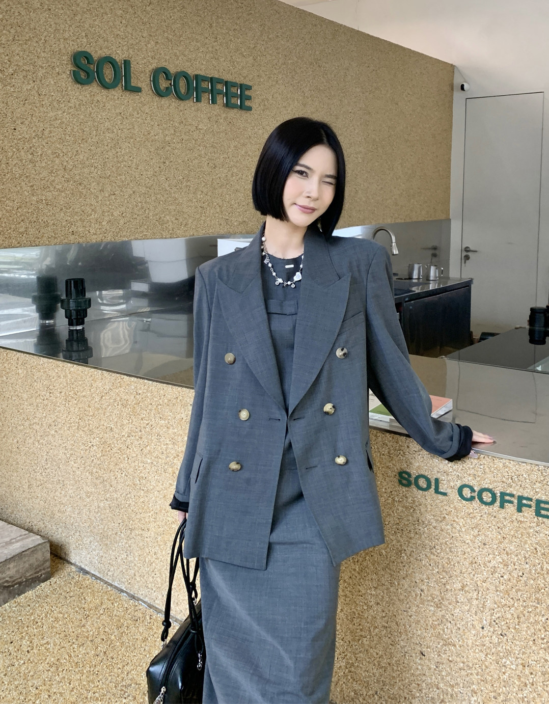 【特价款不退换】IMMI设计师品牌24春夏精纺羊毛后开衩蝴蝶结西装