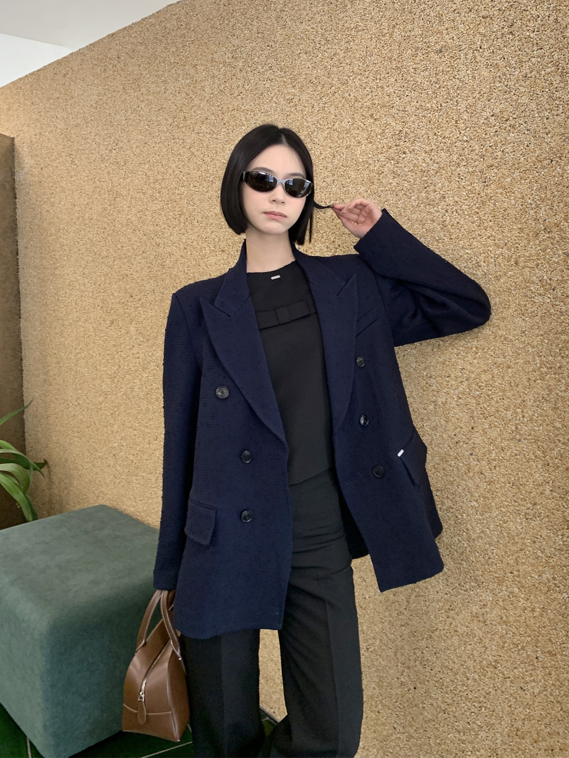 【特价款不退换】IMMI设计师品牌24春夏颗粒精纺羊毛双排扣西装