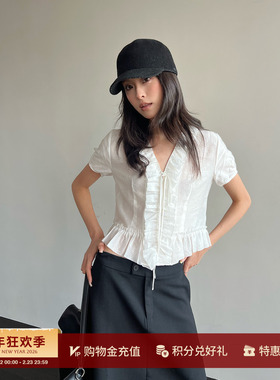 LOW CLASSIC LC 设计师品牌 26早春新品 毛边荷叶边短罩衫 SOLSOL