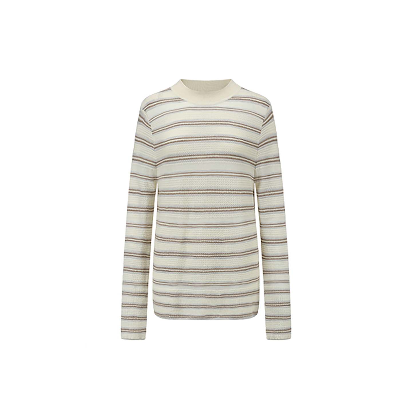 SWAYING/KINT羊毛绒条纹长袖T恤