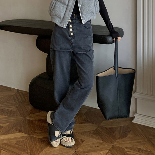 YCH直筒裤长裤常规牛仔裤