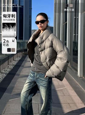 HAVVIND 设计师25秋冬新款匈牙利进口鹅绒布道石羽绒服外套SOLSOL