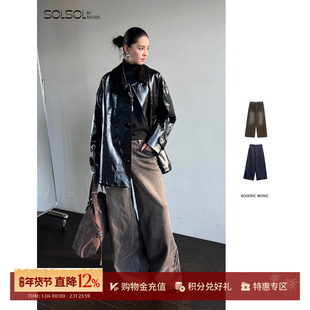 RODERIC WONG 设计师品牌 25秋冬新款 水洗阔腿牛仔裤 SOLSOL