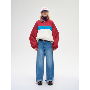 25秋冬新品 SHORT SENTENCE 设计师品牌 拼色加绒套头 里外两穿式