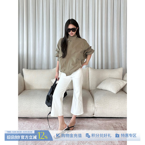 ETHOR卡其色立领飞行员夹克外套