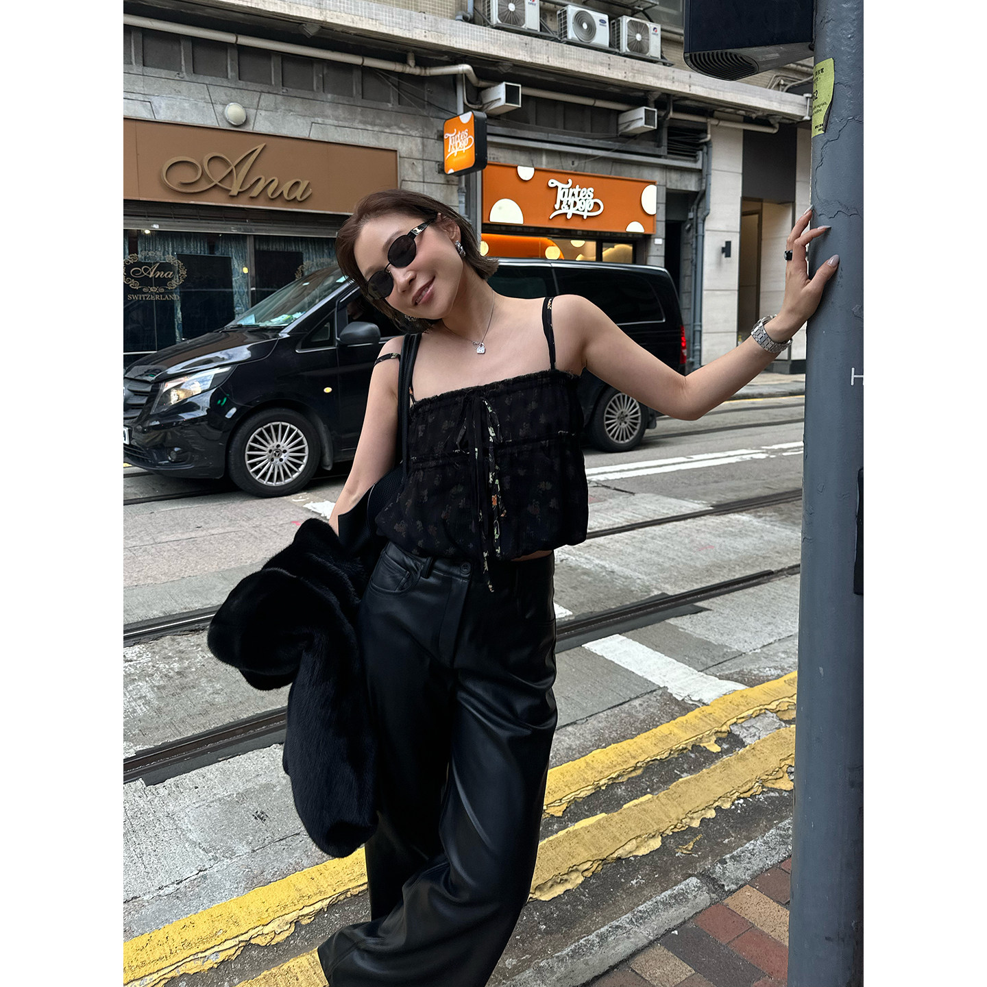 MOMENTPLAY双层印花吊带