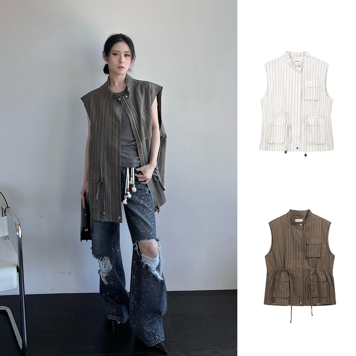 ANNENONO 设计师品牌 25春夏 工装风慵懒感阔型马甲 SOLSOL买手店