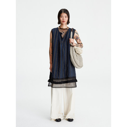 COTEMP休闲纯色流苏背心裙