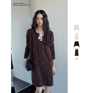 吊带连衣裙SOLSOL 羊绒小提花圆领开衫 IMMI 设计师品牌25秋冬新品