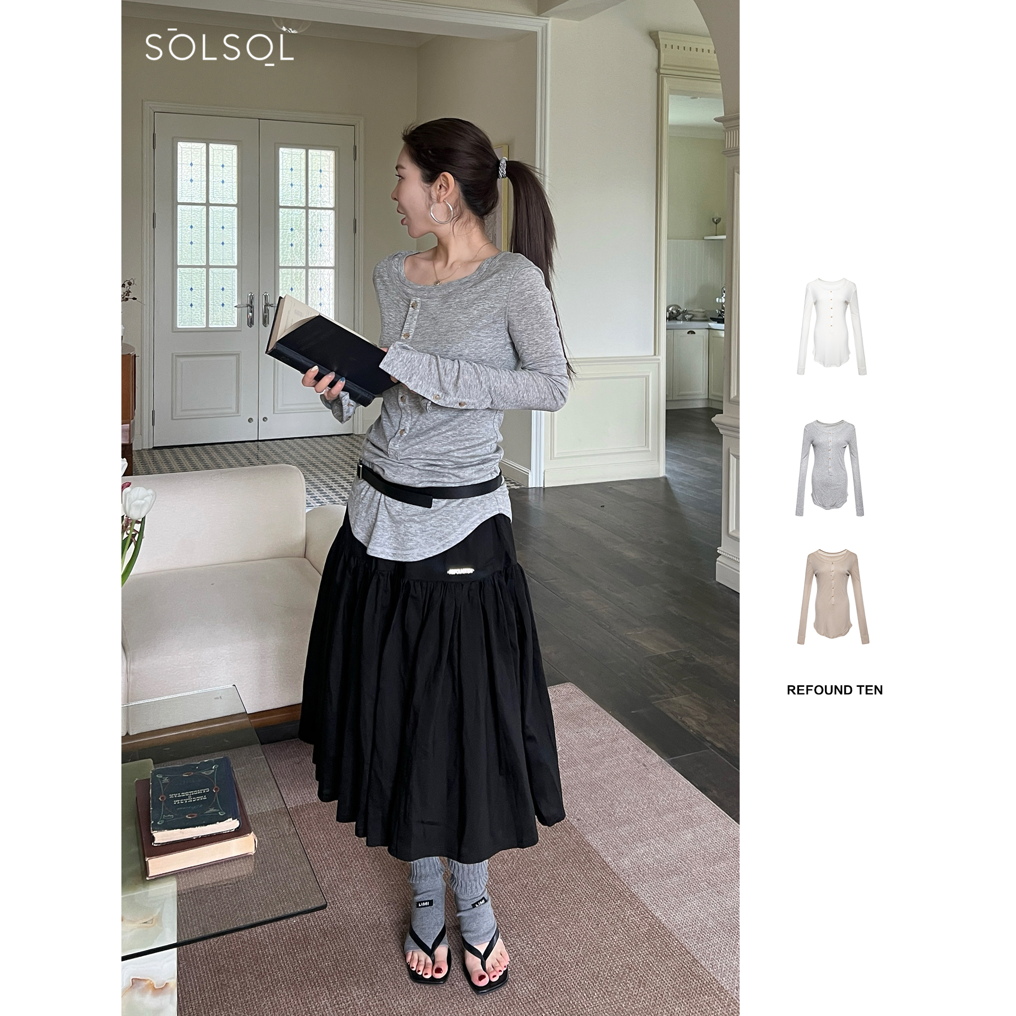 REFOUND TEN 设计师品牌 25春夏新品 双层圆领长袖 SOLSOL买手店