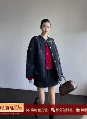 SHORT SENTENCE 设计师 25秋冬新品 彩色线饰圆领棉服 SOLSOL