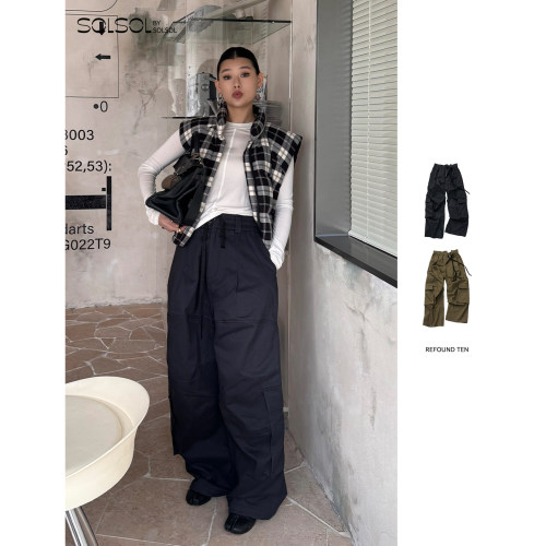 REFOUNDTEN休闲纯棉女士工装裤