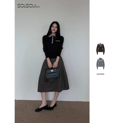 DEEPMOSS飞领polo衫长袖上衣