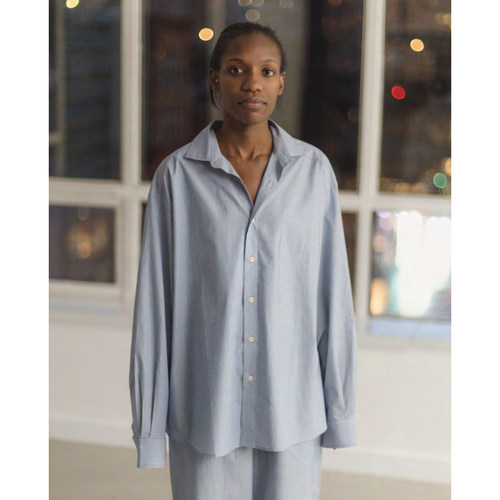 BASERANGE早秋纯棉休闲条纹衬衫