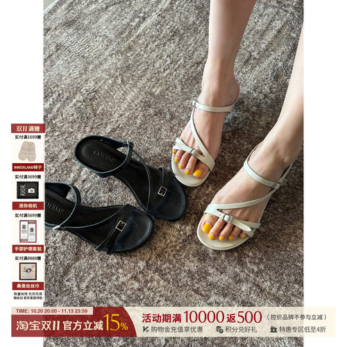 COTEMP优雅方扣小猫跟凉鞋