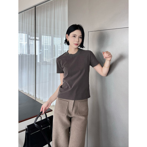 【特价款不退换】YEARLYPLAN24秋冬新品设计师品牌圆领短袖T恤