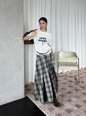 ANNAMOOER 设计师品牌 25秋冬新品 拼接格子半裙 SOLSOL买手店