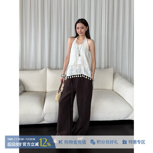 IISENSE亚麻条纹霓那上衣