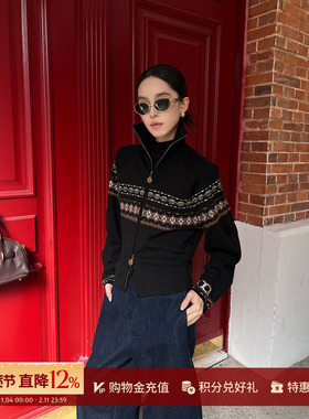 DEEPMOSS 设计师品牌 25秋冬新品 费尔岛提花羊毛混纺外套/上衣