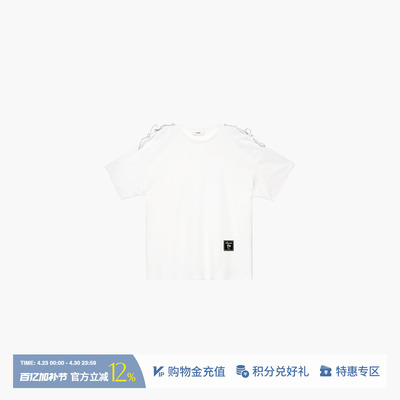 ETHOR休闲露肩蝴蝶结绑带短袖T恤