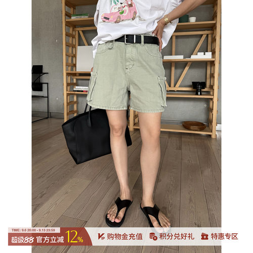 MANZANILLA双口袋洗水牛仔短裤
