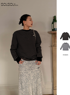 M1DNOTE 设计师品牌 26早春新品 女士休闲廓形条纹T SOLSOL买手店