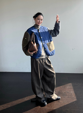 GARCON BY GARCON 25秋冬新品 经典超声波拱门羊羔毛拼接圆领夹克