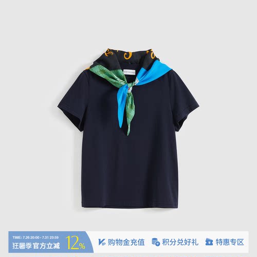 SHORTSENTENCE丝巾领合身短袖