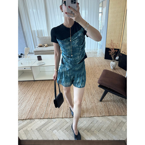 DEEPMOSS休闲烟波蓝水泽短袖T恤