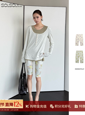 MOMENTPLAY 设计师品牌 26春夏新品 花卉五分骑行裤 SOLSOL买手店