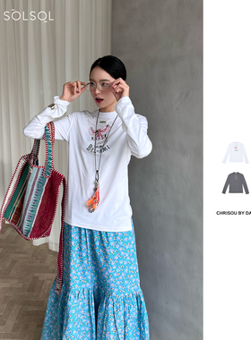 CHRISOU BY DAN 25春夏 设计师品牌 印花长袖T恤  SOLSOL买手店