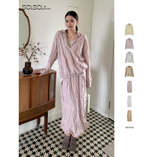 金属边缘毛织上衣 YOEYYOU 设计师品牌 26春夏新品 SOLSOL 半裙