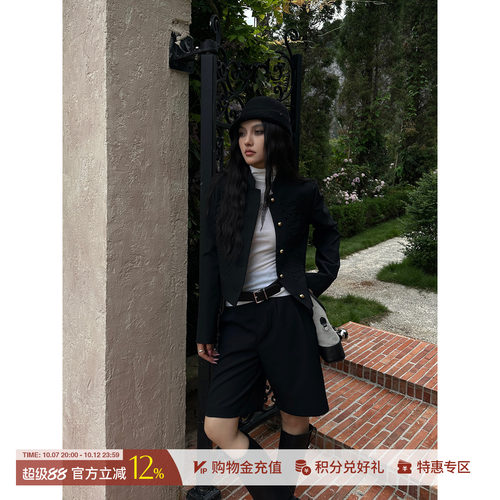 ODTD盘带饰箱型修身外套