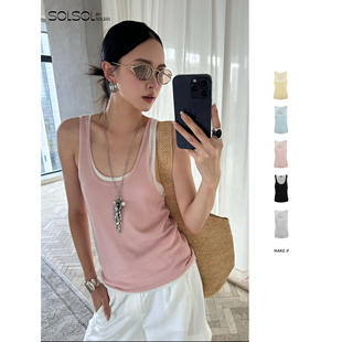 25春夏 MAKE 设计师品牌 SOLSOL买手店 进口三醋酸两件套背心