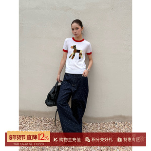 IMMI设计师品牌26早春新款 羊绒马年图案短袖衫 SOLSOL买手店