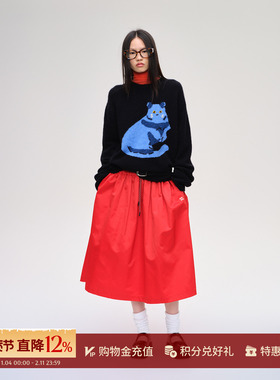 SHORT SENTENCE 设计师 25秋冬新品 猫咪提花圆领针织上衣 SOLSOL