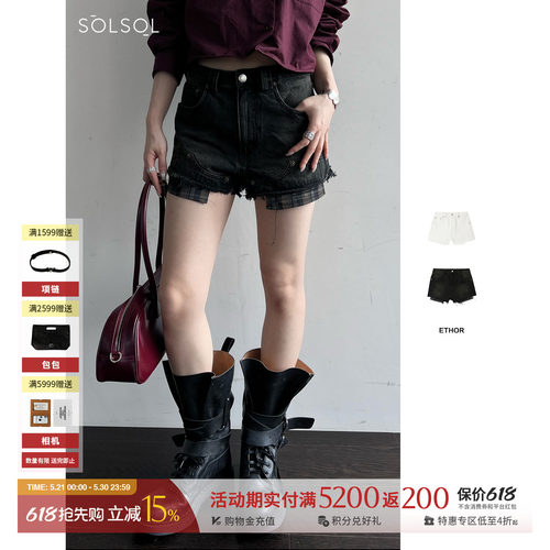 ETHOR 25早春新品 设计师品牌  牛仔Mini短裤  SOLSOL买手店