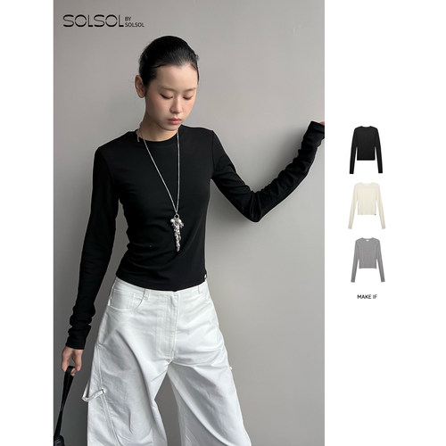 MAKE IF 设计师品牌25秋冬新品基础打底长袖T-季风系列 SOLSOL