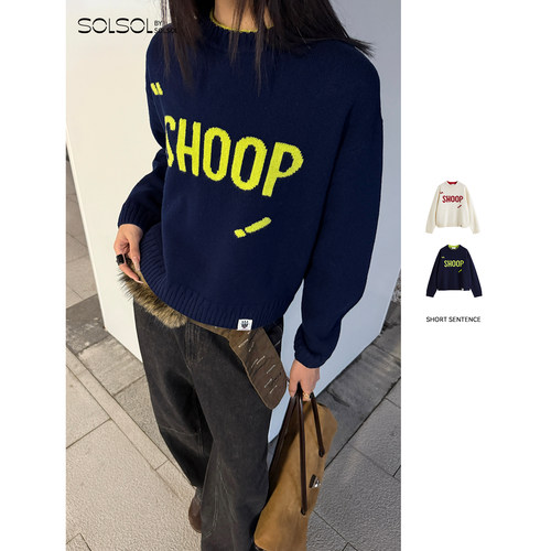 SHORTSENTENCE圆领针织毛衣上衣